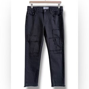 Derek Lam Mila Girlfriend Jeans Patchwork Mid-rise Black Size 27